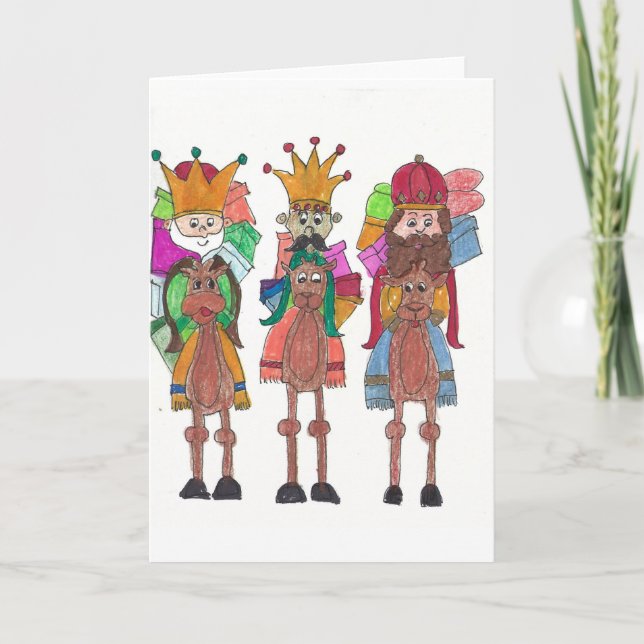 Cartes Pour Fêtes Annuelles Trois rois heureux (Devant)