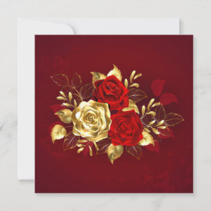 Cartes Pour Fêtes Annuelles Trois Roses de bijoux