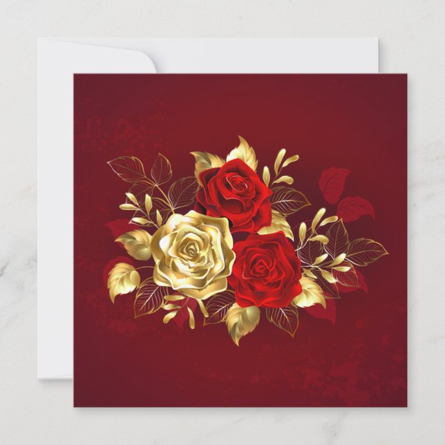 Cartes Pour Fêtes Annuelles Trois Roses de bijoux (Devant)