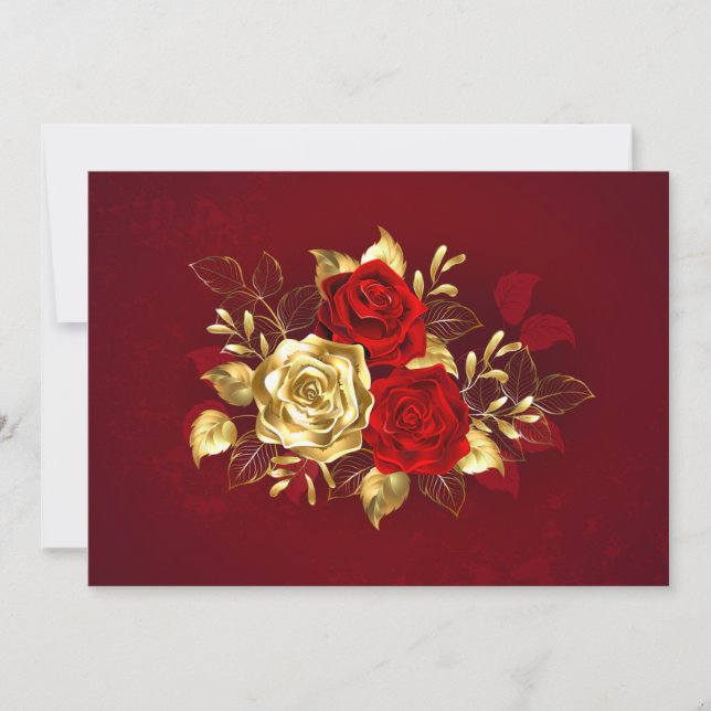 Cartes Pour Fêtes Annuelles Trois Roses de bijoux (Devant)