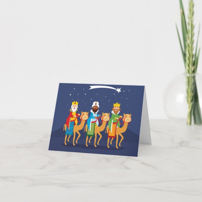 Cartes Pour Fêtes Annuelles Trois Sages Hommes À Chameau (Devant)