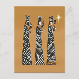 Cartes Pour Fêtes Annuelles Trois Sages Hommes Noël Nativité en Noir & Blanc