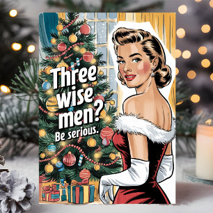 Cartes Pour Fêtes Annuelles  Trois Sages? Soyez Sérieux Rétro Drôle de Noël