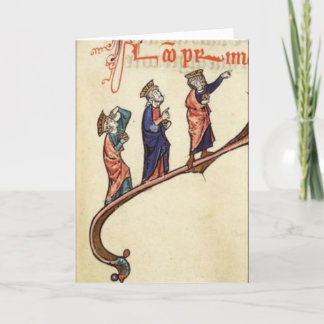 Cartes Pour Fêtes Annuelles Trois sages suivant l'étoile - blanc