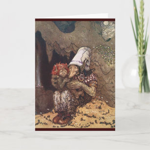 Cartes Pour Fêtes Annuelles Troll Mother and Child par John Bauer