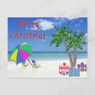 Cartes Pour Fêtes Annuelles Tropcal postcards Christmas Beach Cards