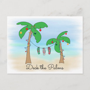 Cartes Pour Fêtes Annuelles Tropical Beach Hawaiian Christmas Deck The Palms