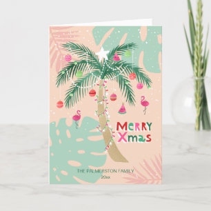 Cartes Pour Fêtes Annuelles Tropical Christmas Palm Tree Photo personnalisée p