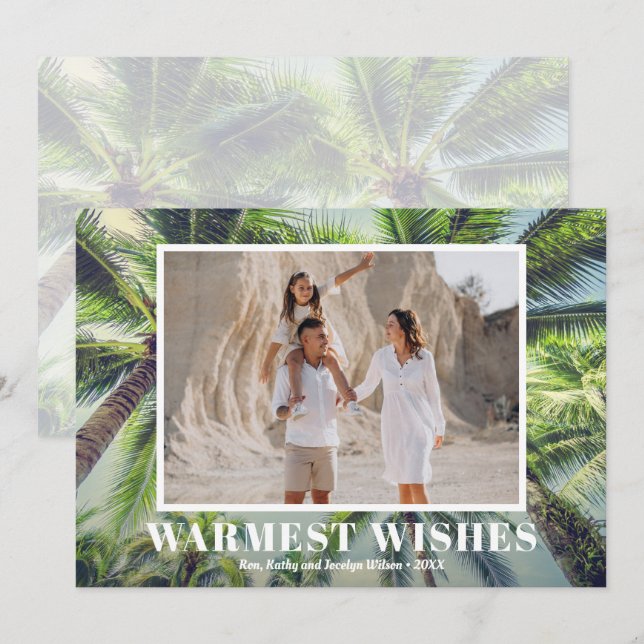 Cartes Pour Fêtes Annuelles Tropical Christmas Photo (Devant / Derrière)