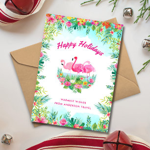 Cartes Pour Fêtes Annuelles Tropical Happy Holidays Business