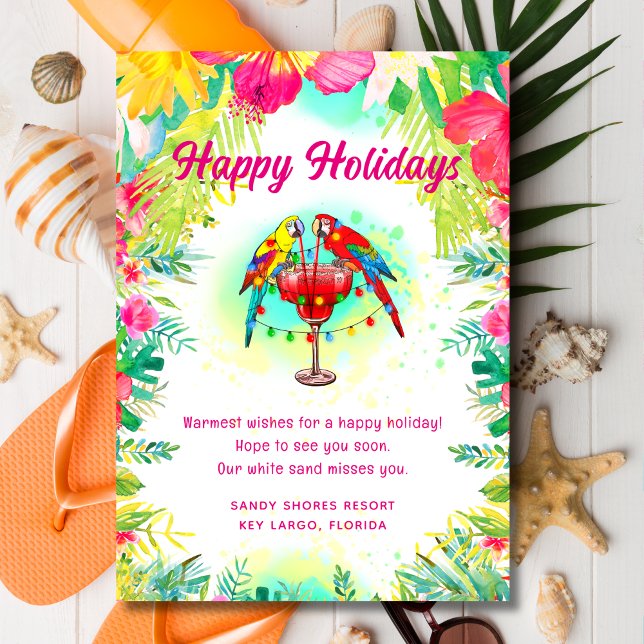 Cartes Pour Fêtes Annuelles Tropical Happy Holidays Business (Créateur téléchargé)