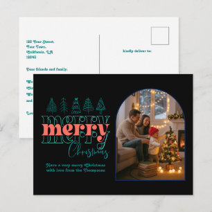 Cartes Pour Fêtes Annuelles Tropical Pop Cosy Arch Photo Joyeux Noël