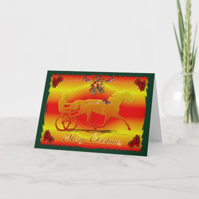 Cartes Pour Fêtes Annuelles Trotteur rouge de Noël (Devant)