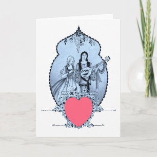 Cartes Pour Fêtes Annuelles Troubadour & Demoiselle Valentine Card 1920