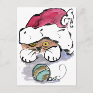 Cartes Pour Fêtes Annuelles Trudy is hiding in the Santa Hat