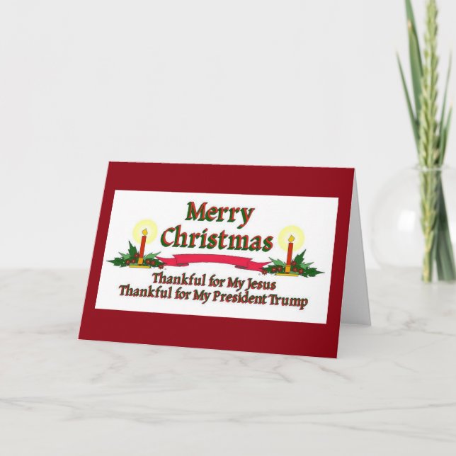 Cartes Pour Fêtes Annuelles Trump de Noël patriotique (Devant)