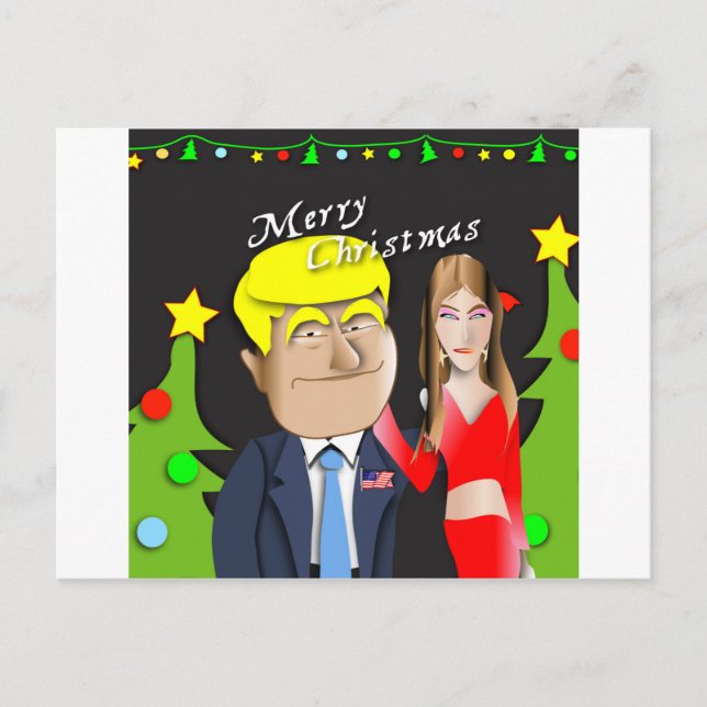 Cartes Pour Fêtes Annuelles Trump, Donald, Melania, Noël, cadeau, présent, (Devant)