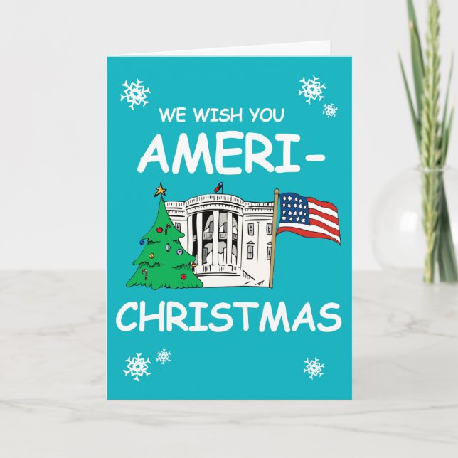 Cartes Pour Fêtes Annuelles Trump et Hillary vous souhaitent Ameri-Christmas (Devant)