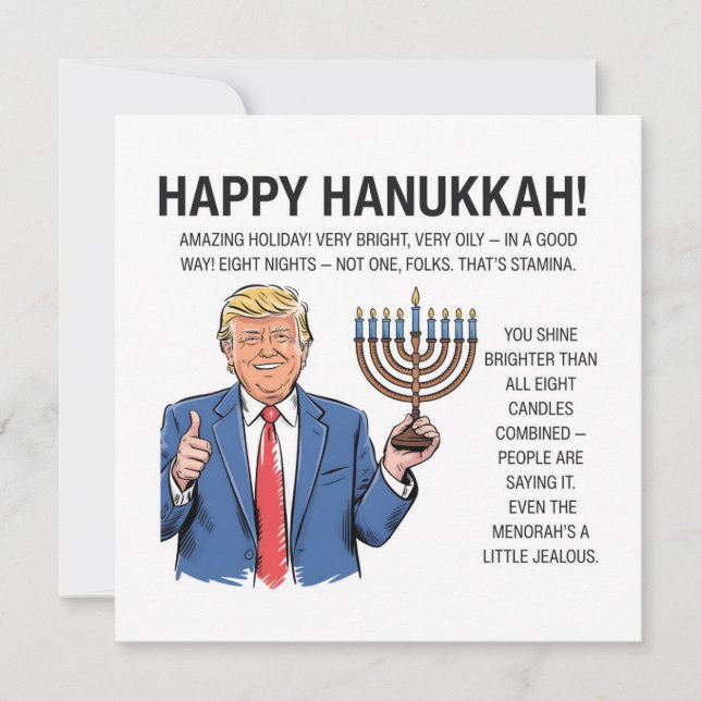 Cartes Pour Fêtes Annuelles Trump Hanukkah  (Devant)