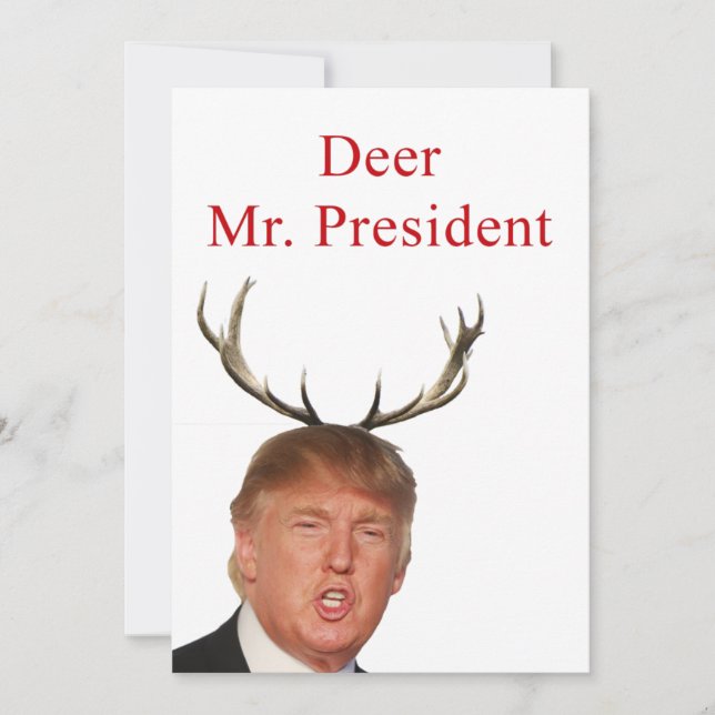 Cartes Pour Fêtes Annuelles Trump Noël : Cerf Monsieur le Président (Devant)