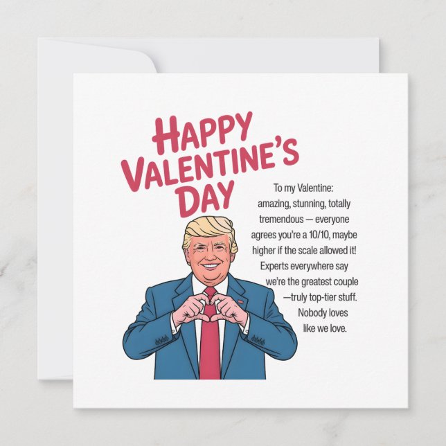 Cartes Pour Fêtes Annuelles Trump Valentine's Day  (Devant)
