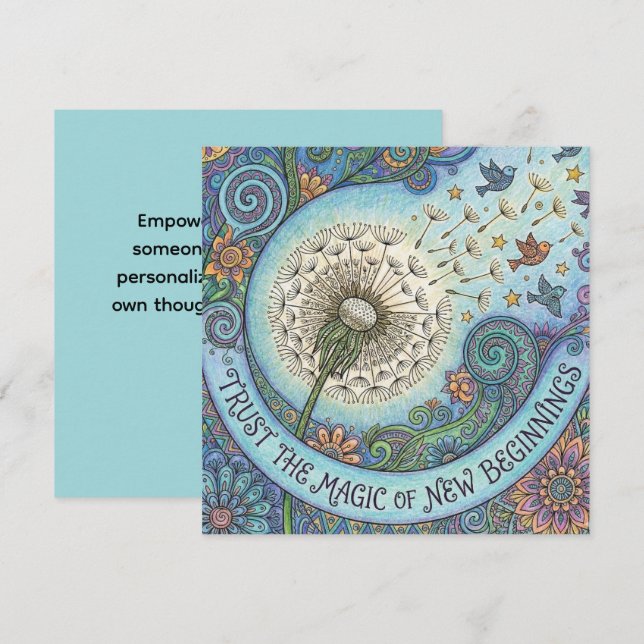 Cartes Pour Fêtes Annuelles Trust The Magic of New Beginnings Card (Devant / Derrière)