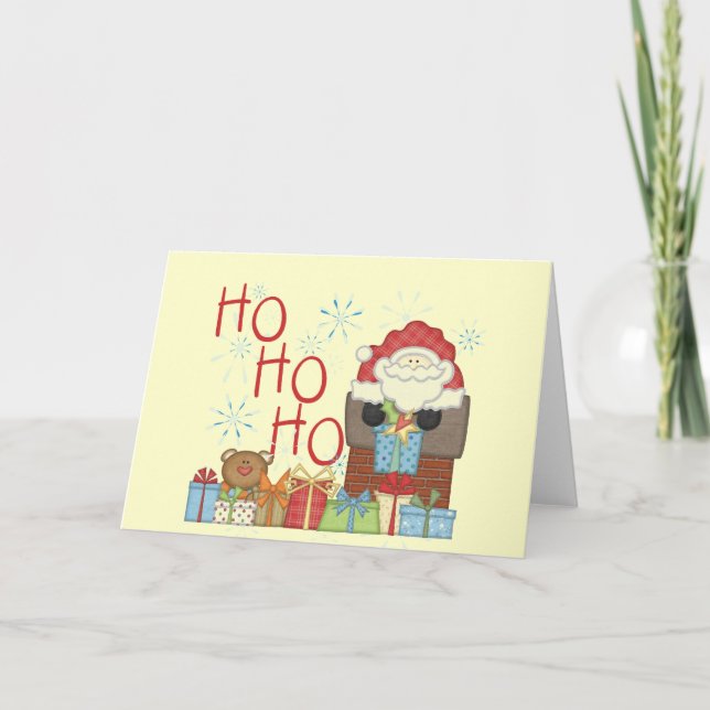 Cartes Pour Fêtes Annuelles Tshirts et cadeaux père Noël Ho Ho Ho (Devant)