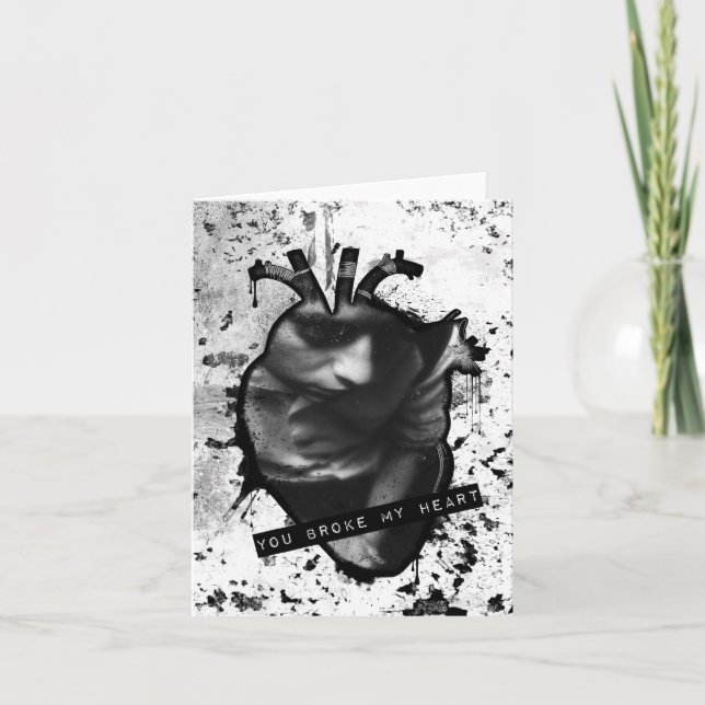 Cartes Pour Fêtes Annuelles tu as brisé mon coeur anatomique (Devant)