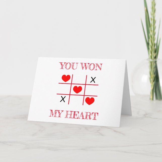 Cartes Pour Fêtes Annuelles Tu as gagné mon cœur (Devant)