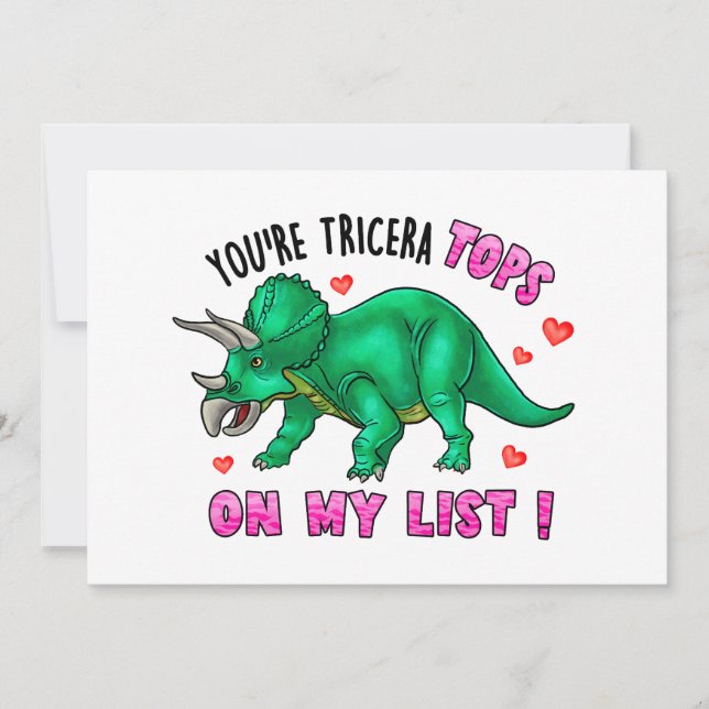 Cartes Pour Fêtes Annuelles Tu es Tricera Tops Drôle Dinosaure Saint Valentin (Devant)