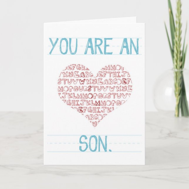 Cartes Pour Fêtes Annuelles 'Tu es un fils génial' Valentine (Devant)