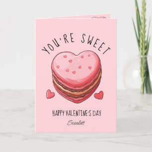 Cartes Pour Fêtes Annuelles Tu es un Heureuse Sainte-Valentin sucré Macarons C