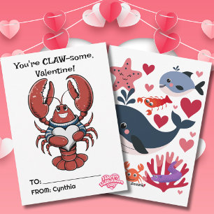 Cartes Pour Fêtes Annuelles Tu es un HOMARD rouge, un petit Valentin