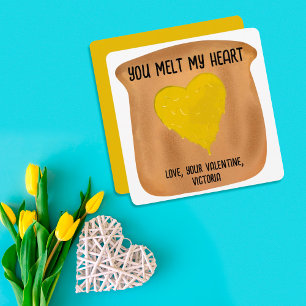 Cartes Pour Fêtes Annuelles Tu fond mon coeur Beurre Drôle Saint-Valentin