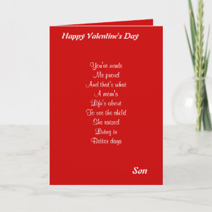 Cartes Pour Fêtes Annuelles Tu m'as rendu fière Fils Valentine