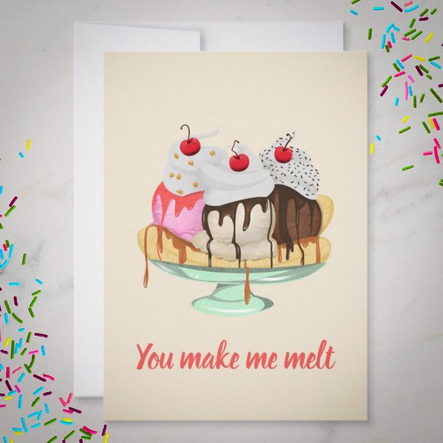 Cartes Pour Fêtes Annuelles Tu me fais fondre la crème glacée Valentine (Créateur téléchargé)
