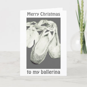 CARTES POUR FÊTES ANNUELLES TU ME GARDES SUR MES TOES-BALLERINA CHRISMAS AMOUR