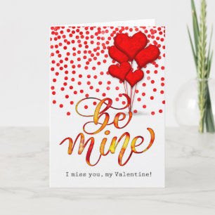 Cartes Pour Fêtes Annuelles Tu Me Manques Valentine Heart Balloons Aquarelle
