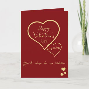 Cartes Pour Fêtes Annuelles Tu seras toujours mon Valentin Cœurs doubles pliés