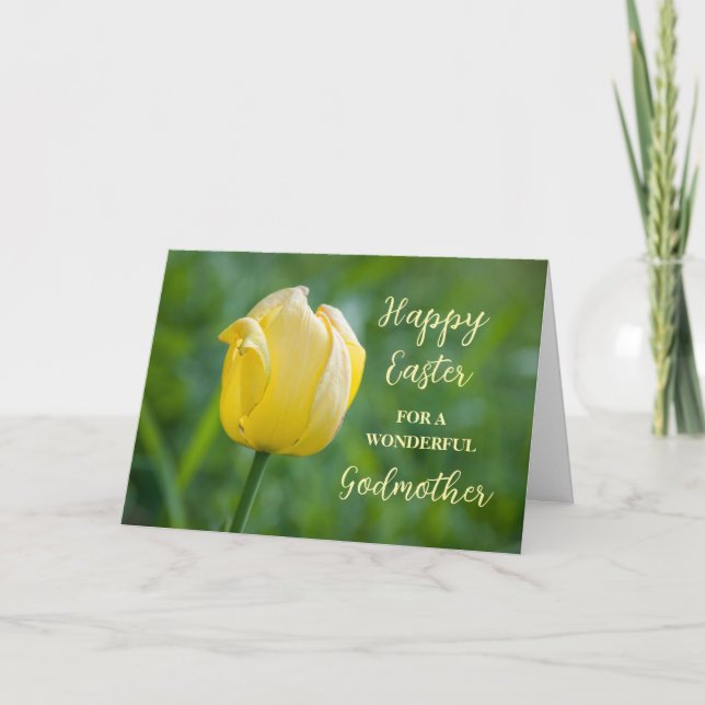 Cartes Pour Fêtes Annuelles Tulipe Jaune Godmère Joyeux Pâques (Devant)