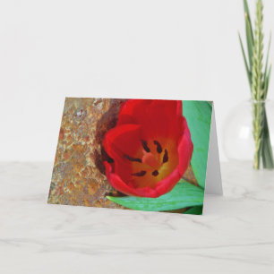 Cartes Pour Fêtes Annuelles Tulipe jaune printemps et rouge