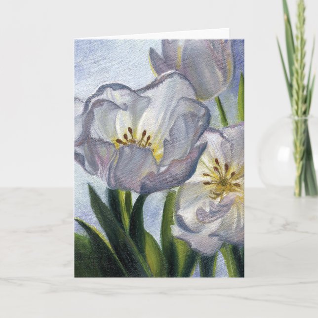 Cartes Pour Fêtes Annuelles "Tulipes blanches" (Devant)