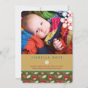 Cartes Pour Fêtes Annuelles Tulipes de fête Photo d'annonce de naissance pour