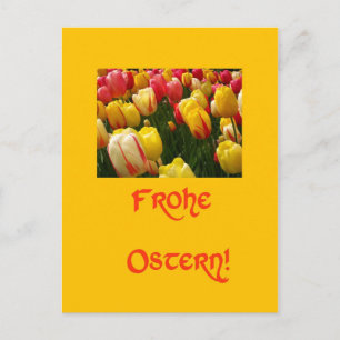 Cartes Pour Fêtes Annuelles tulipes mixtes salut de pâques jaunes en allemand