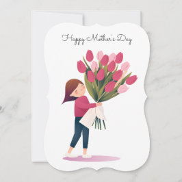 Cartes Pour Fêtes Annuelles Tulipes roses pour maman | Fête des mères