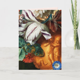 Cartes Pour Fêtes Annuelles TULIPS BLANCS, ANÉMONES ET CUPIDES Saint-Valentin