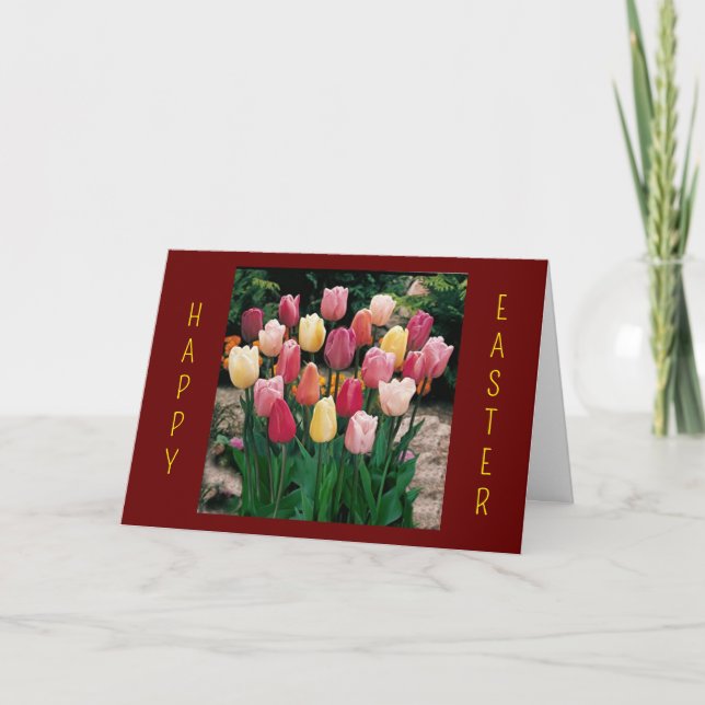 CARTES POUR FÊTES ANNUELLES TULIPS POUR VOUS À "PÂQUES" (Devant)
