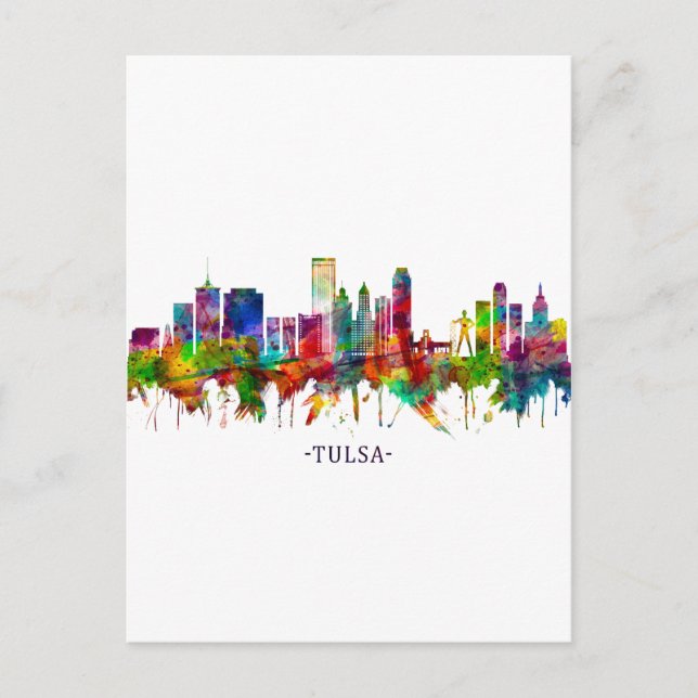 Cartes Pour Fêtes Annuelles Tulsa Oklahoma Skyline (Devant)