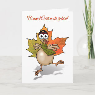 Cartes Pour Fêtes Annuelles TURKEY Canadian Thanksgiving french