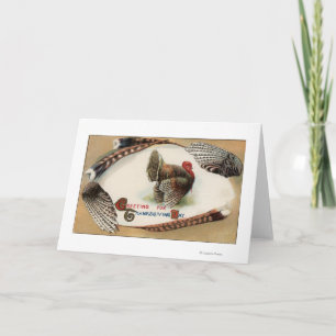 Cartes Pour Fêtes Annuelles Turkey Feathers